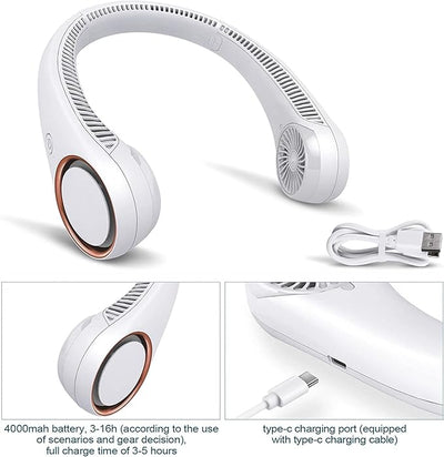 Portable Neck Fan, Hands Free Bladeless