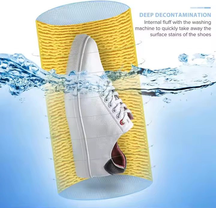 Reusable Shoe Washing Machine Bag for Sneakers – Soft Chenille Laundry Bag with Invisible Zipper & Side Opening for Washer & Dryer Use