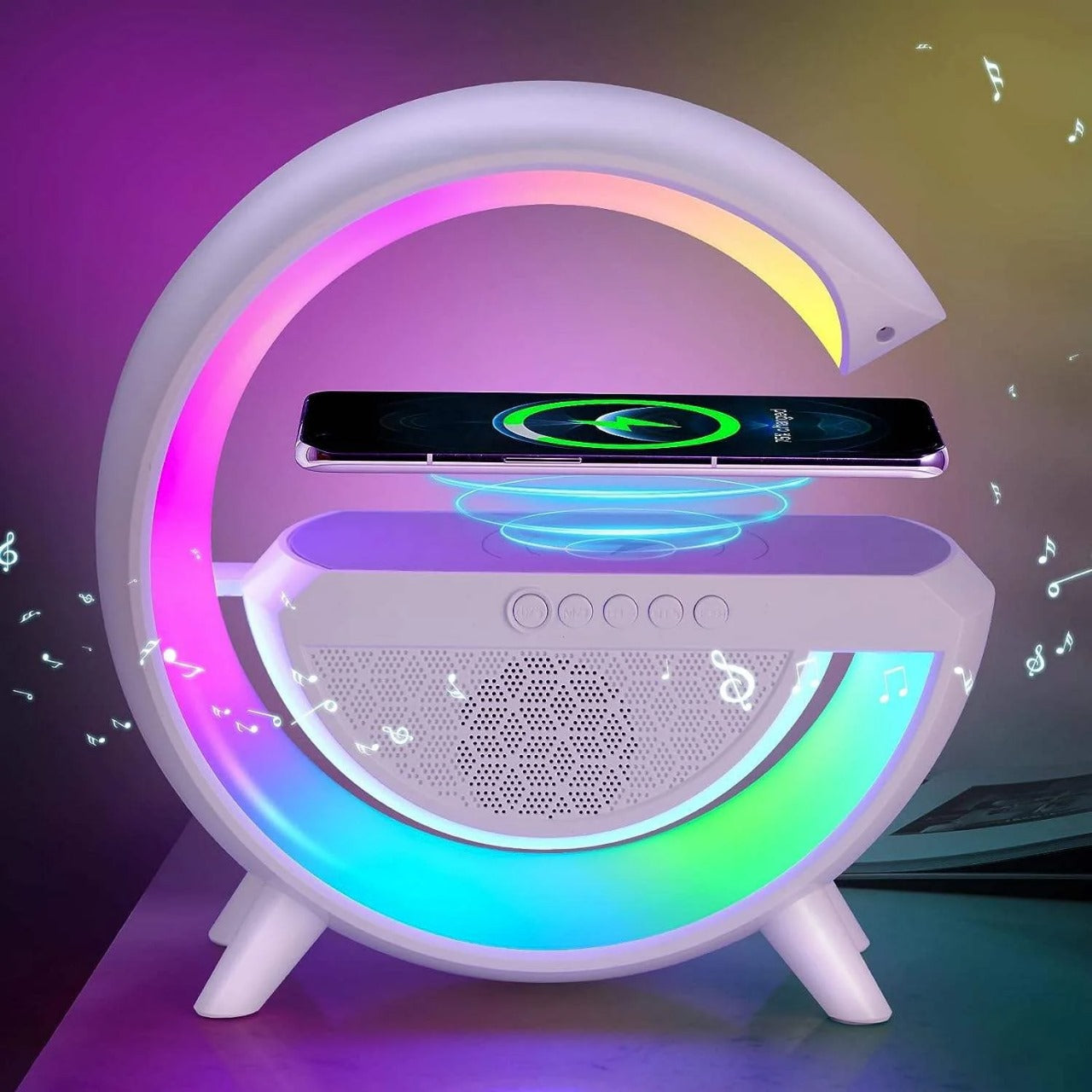 LED Wireless Charging Bluetooth Speaker with Mood Lighting, 15W, BT2301