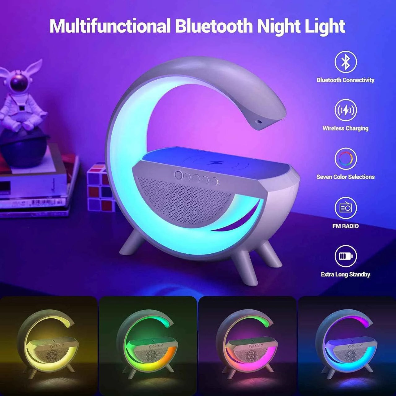 LED Wireless Charging Bluetooth Speaker with Mood Lighting, 15W, BT2301
